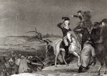 Der Übergang über den Delaware im Jahr 1776, graviert von J.N. Gimbrede für 